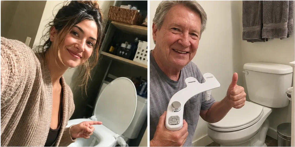 Kit WC japonais ENOR installé dans une salle de bain