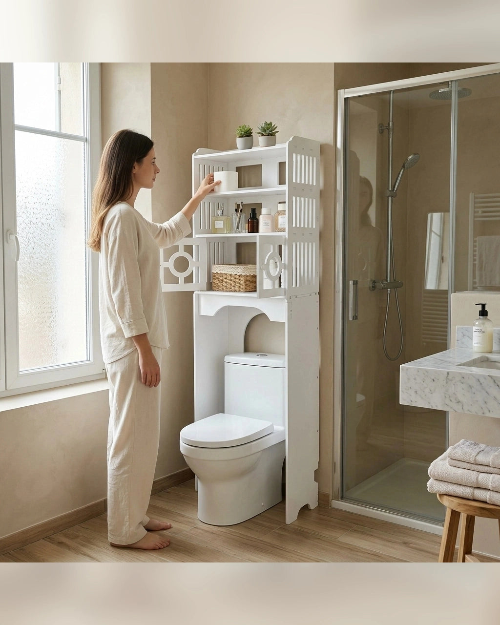 ALTURA - Étagère WC 4 niveaux - Lifestyle Hero