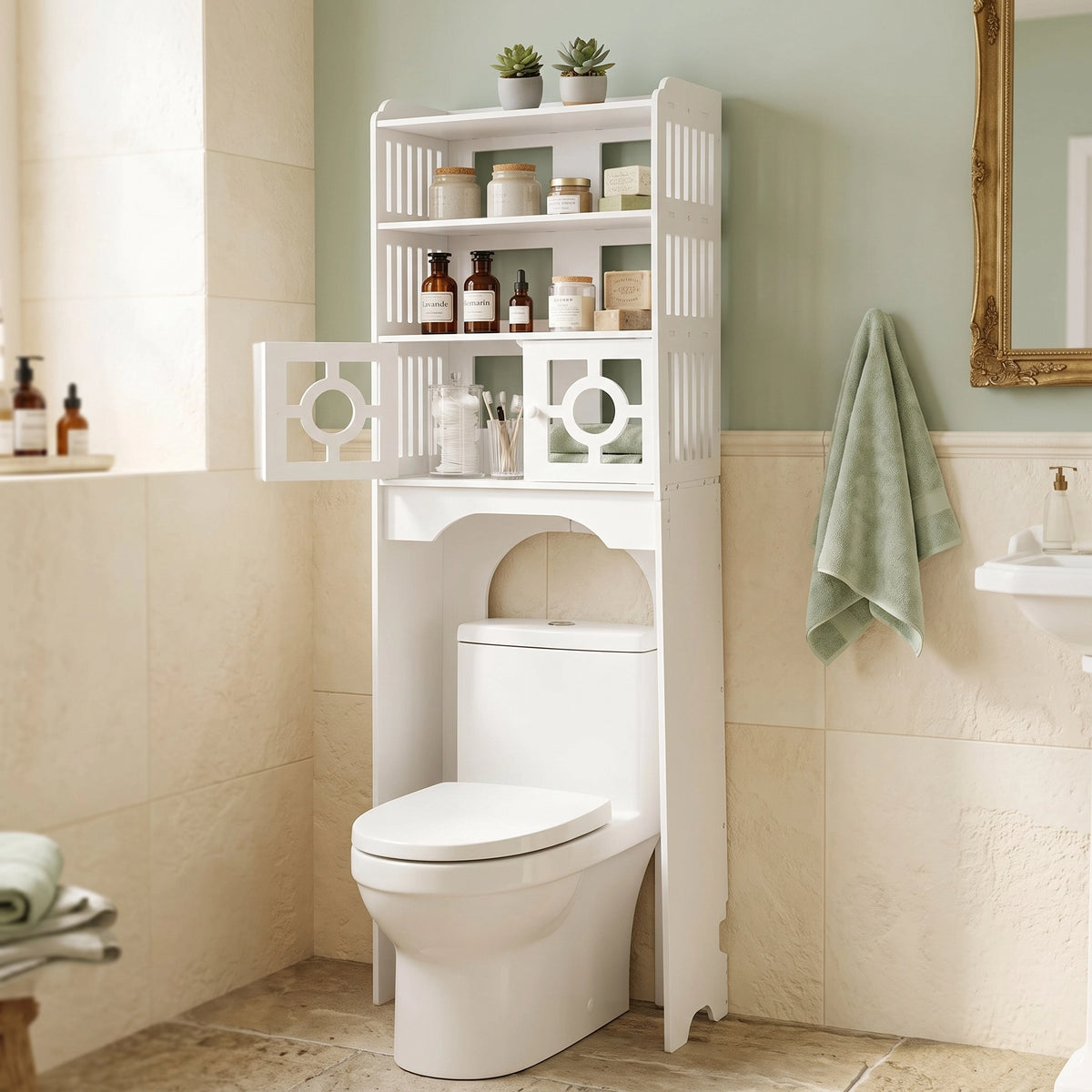 ALTURA - Étagère WC avec rails latéraux