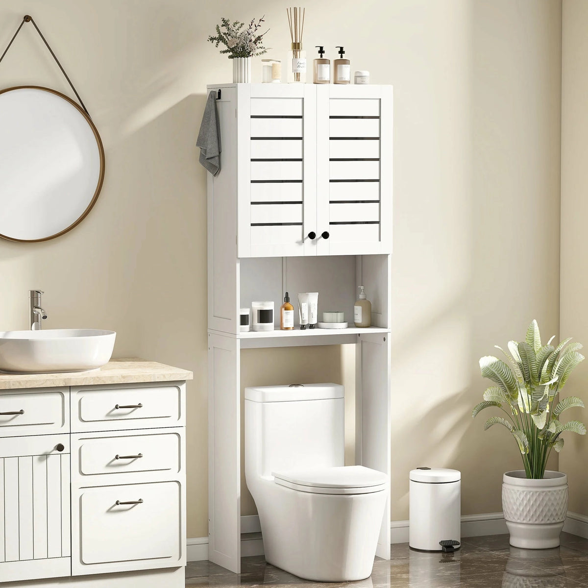 DUORA - Meuble WC ou lave-linge - Rangement au-dessus du WC
