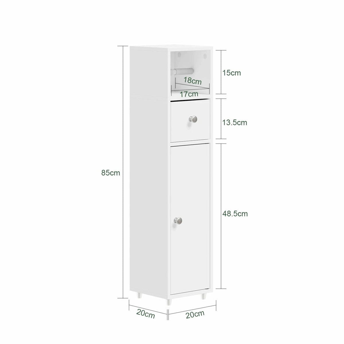 ELVAN - Meuble étroit porte-papier - Format d’angle compact