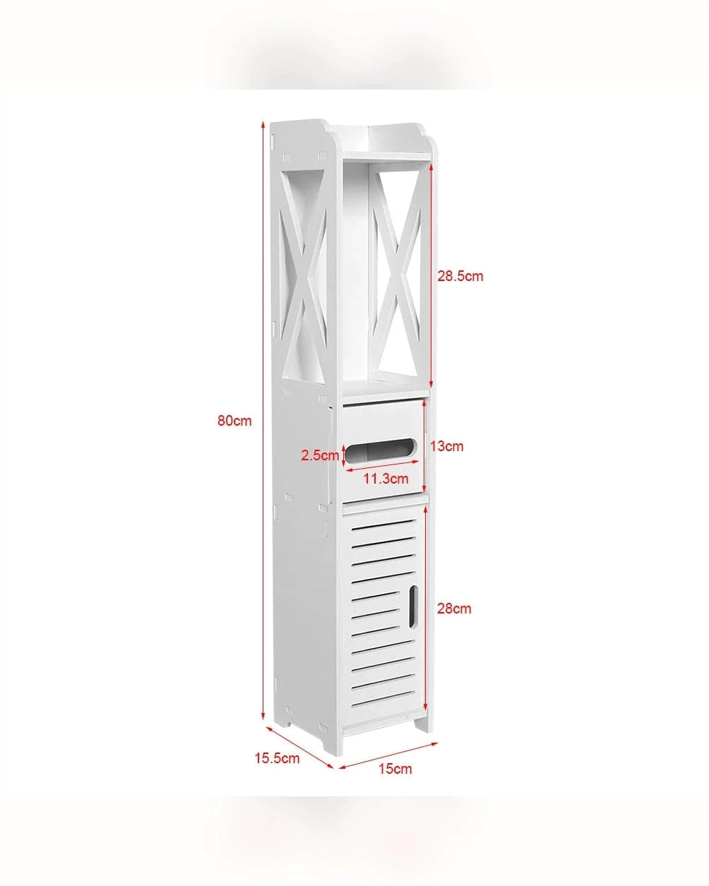 PAPIRA - Meuble étroit blanc