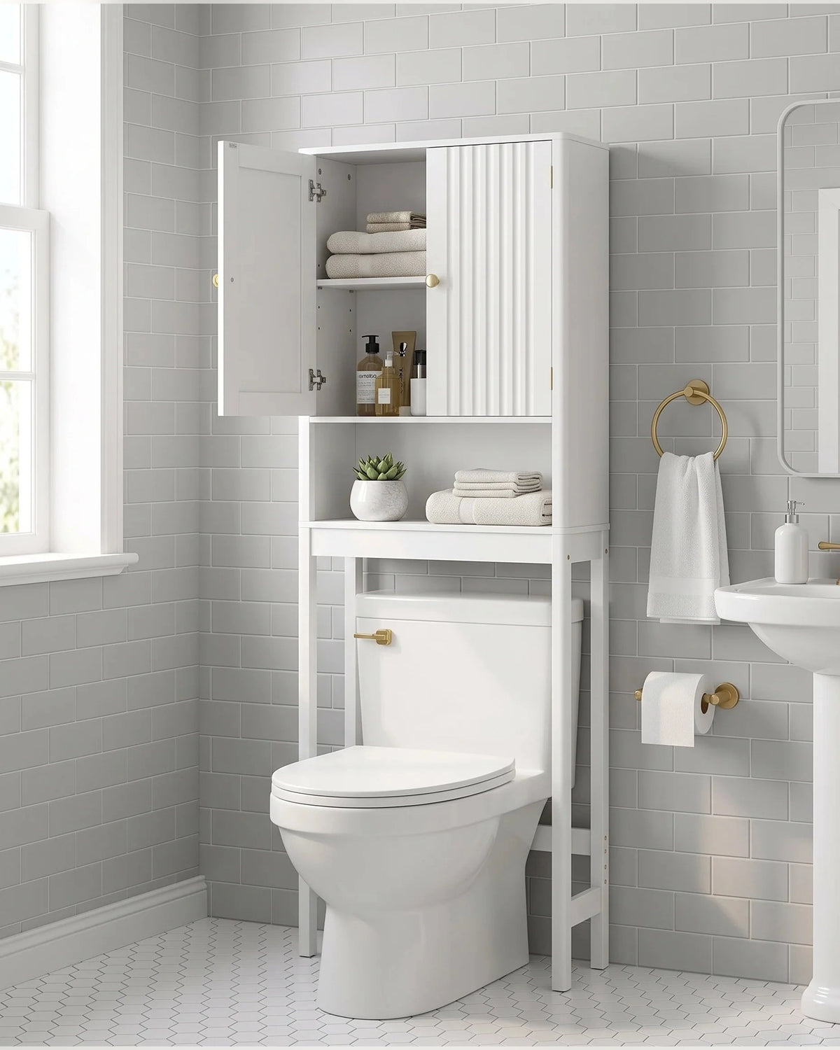 SOLVIA - Meuble WC 2 portes dans une salle de bain