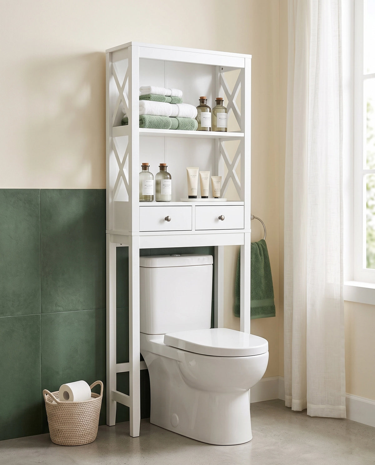 VIGOR - Étagère WC avec tiroirs dans une salle de bain