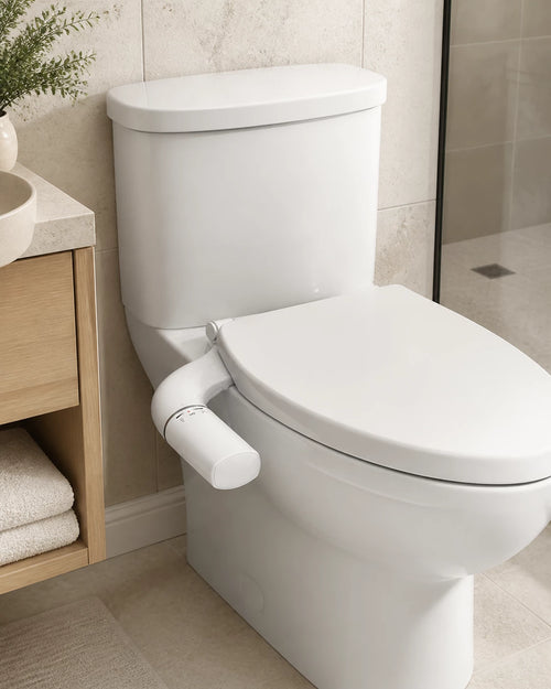 Kit WC japonais Enor installé sous un abattant existant
